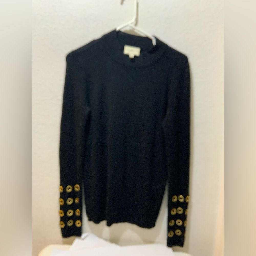 Free Generation Los Angeles sweater grommet detail top black Size M